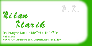milan klarik business card